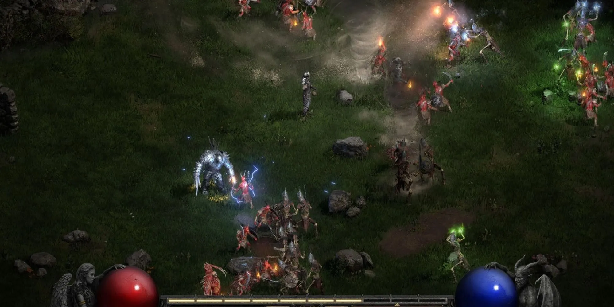 Diablo II Resurrected với nhân vật đứng trước portal