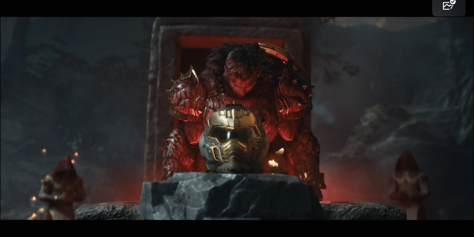 Doom Slayer cưỡi rồng chiến đấu trên không trong chương Resurrection của Doom The Dark Ages