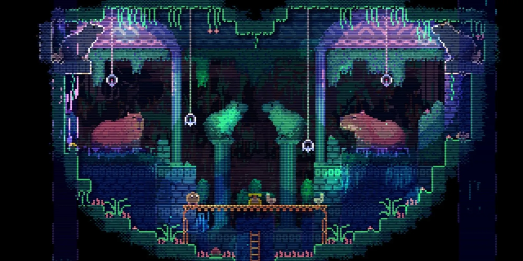 Dungeon với Capybara hình trái tim trong Animal Well