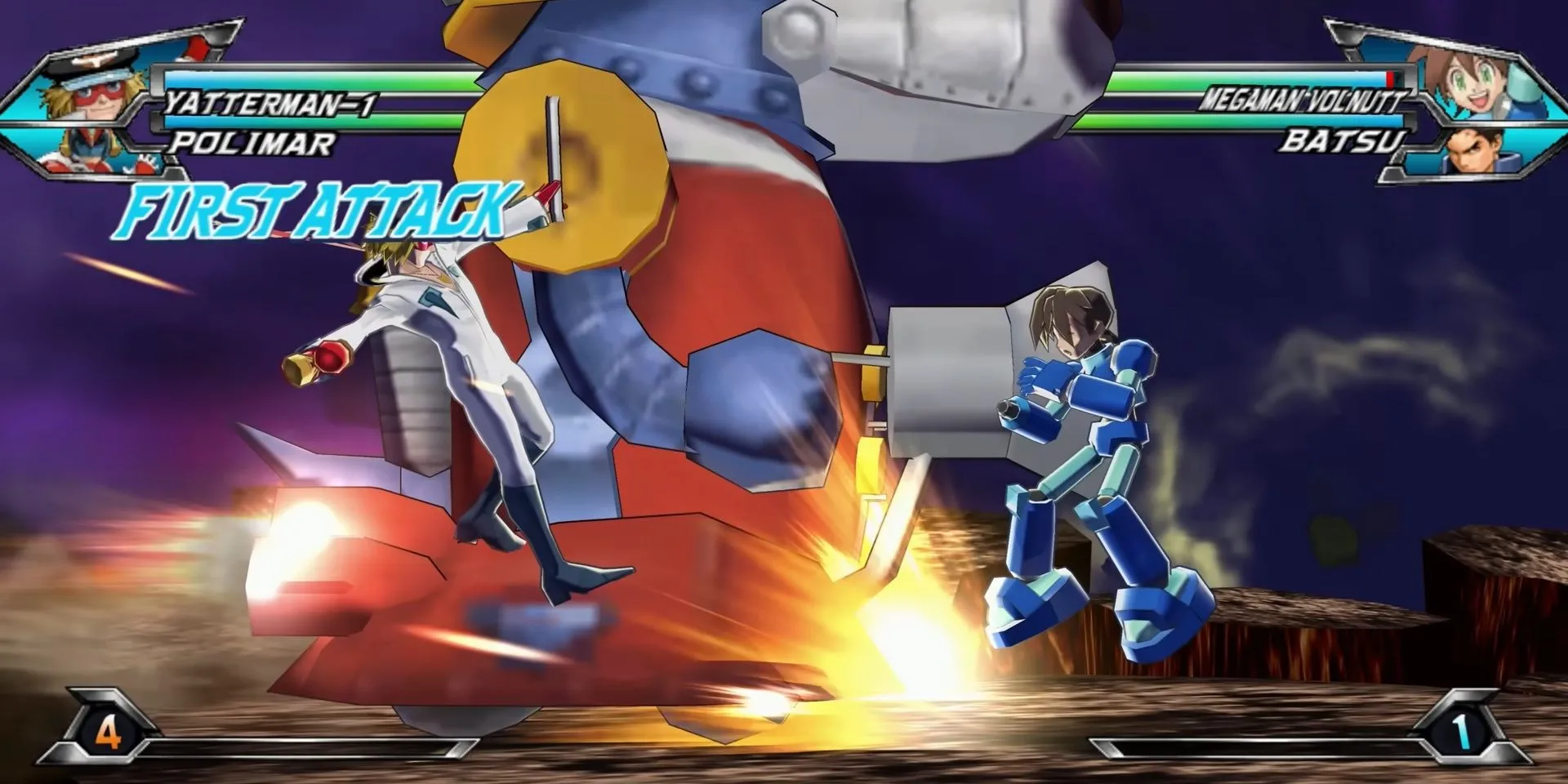 Yatterman-1 và Megaman Volnutt giao chiến trong Tatsunoko vs Capcom Ultimate All Stars