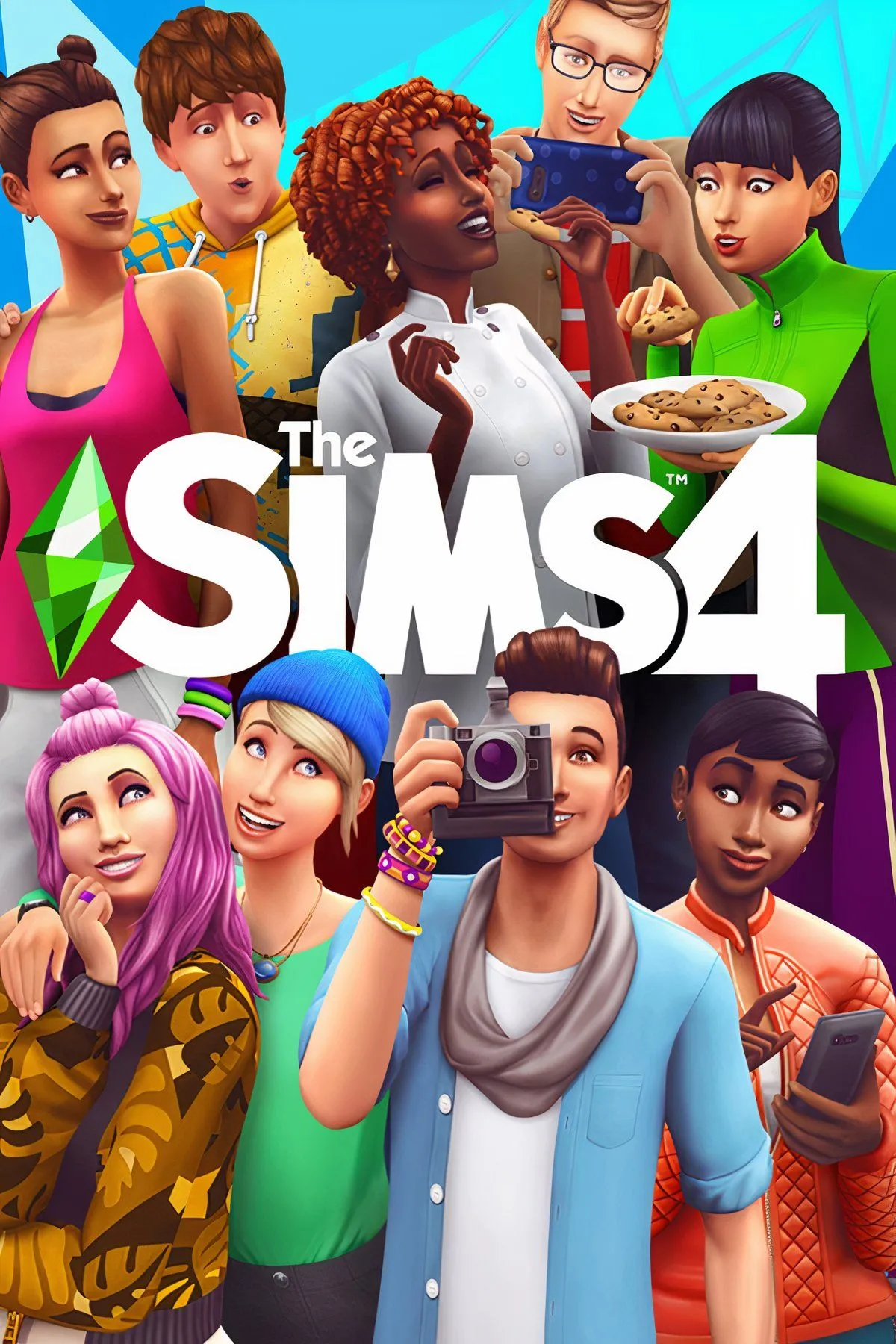 Ảnh bìa trang The Sims 4, thể hiện tổng quan về cuộc sống và khả năng sáng tạo trong game