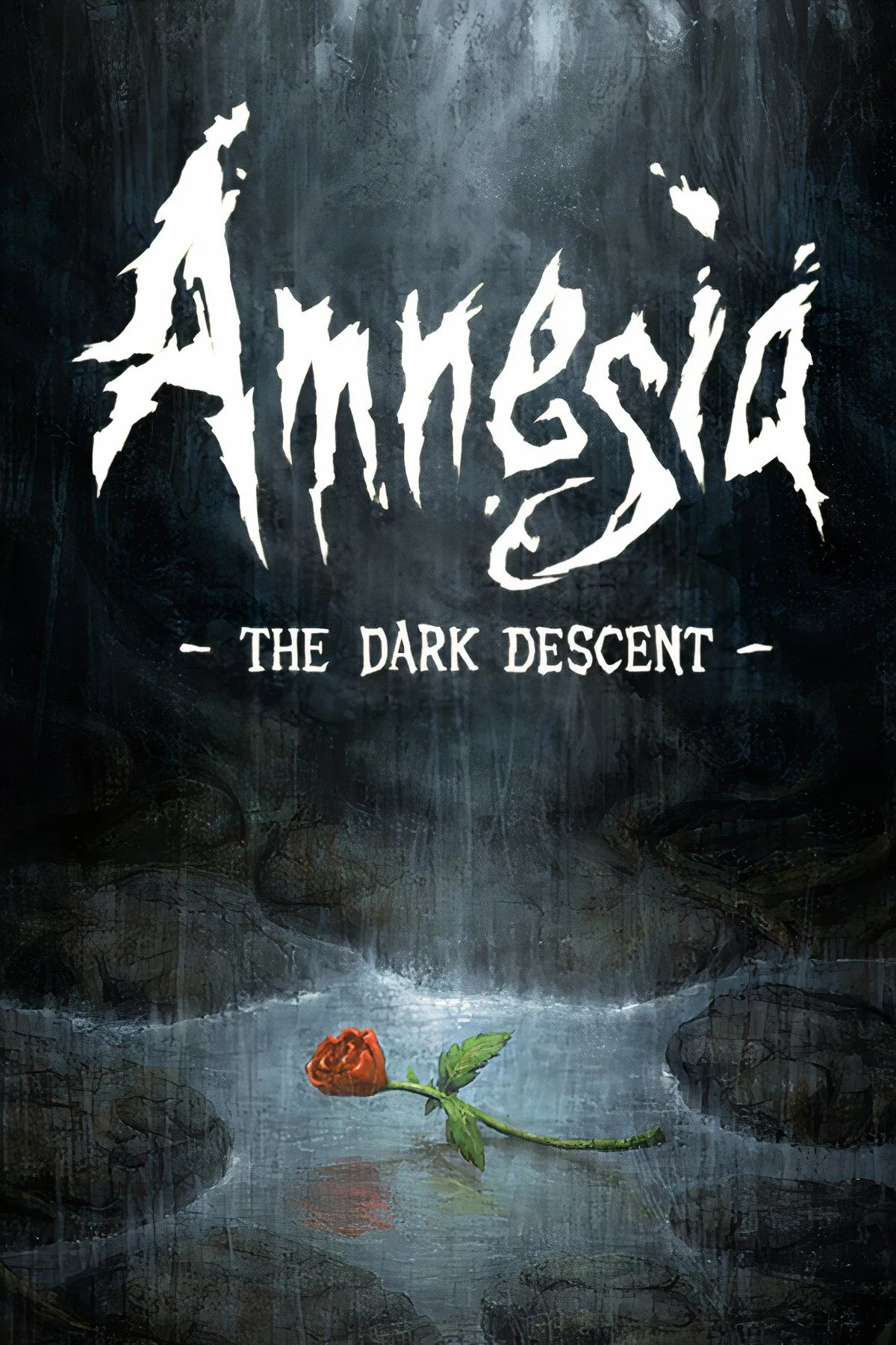 Bìa game Amnesia: The Dark Descent với khung cảnh lâu đài cổ kính, nơi nỗi sợ hãi và sự mất trí dần nuốt chửng người chơi