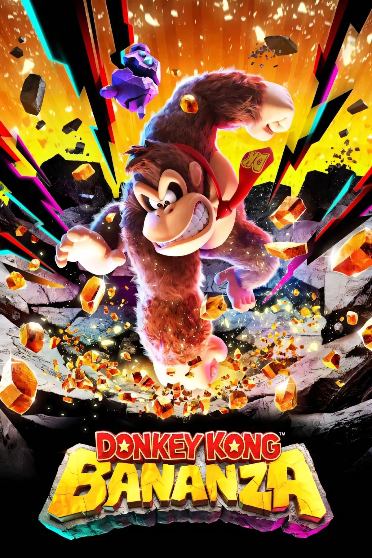 Bìa game Donkey Kong Bananza với hình ảnh chú khỉ đột huyền thoại DK oai vệ, tượng trưng cho những cuộc phiêu lưu platformer 3D kỳ thú.