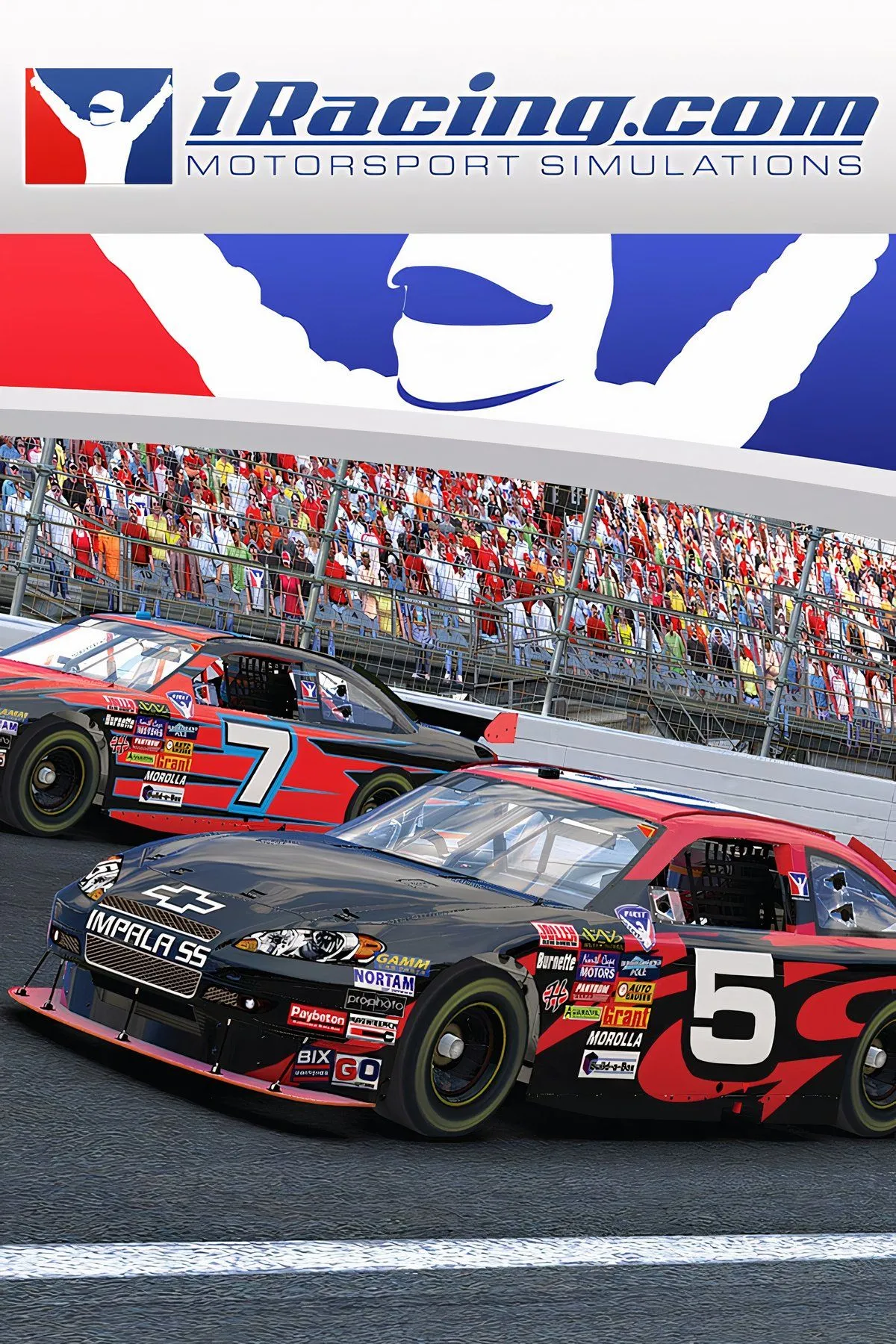 Bìa game iRacing, đại diện cho chất lượng mô phỏng đỉnh cao mà nhà phát triển NASCAR 25 mang lại