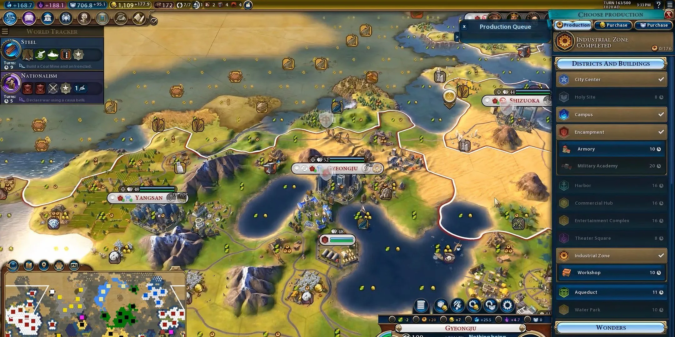 Các nền văn minh Nhật Bản đang phát triển trong Civilization 6.