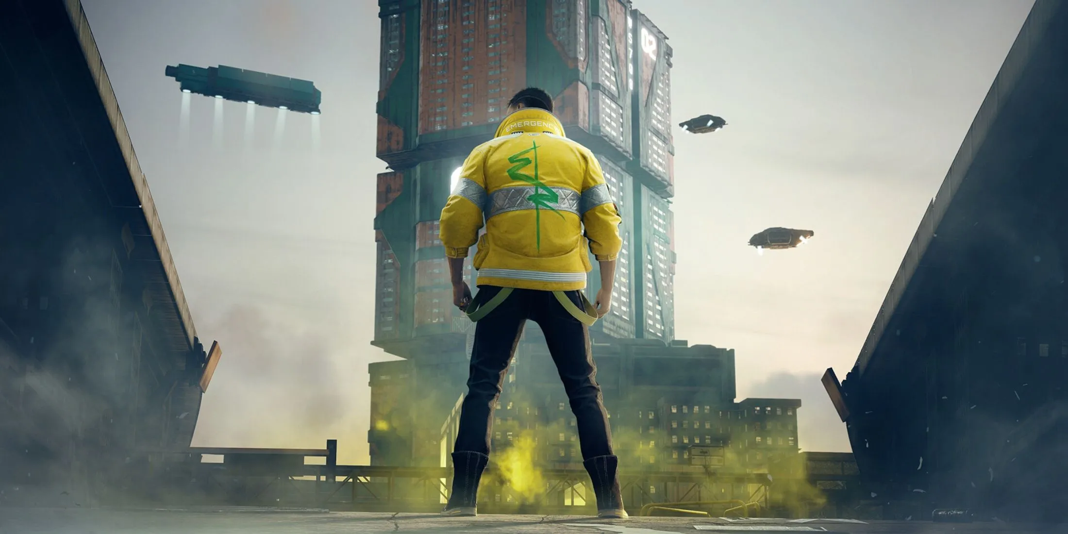 Cyberpunk 2077: V và Johnny Silverhand đứng giữa Night City đầy màu sắc, một biểu tượng của tương lai u tối nhưng hấp dẫn