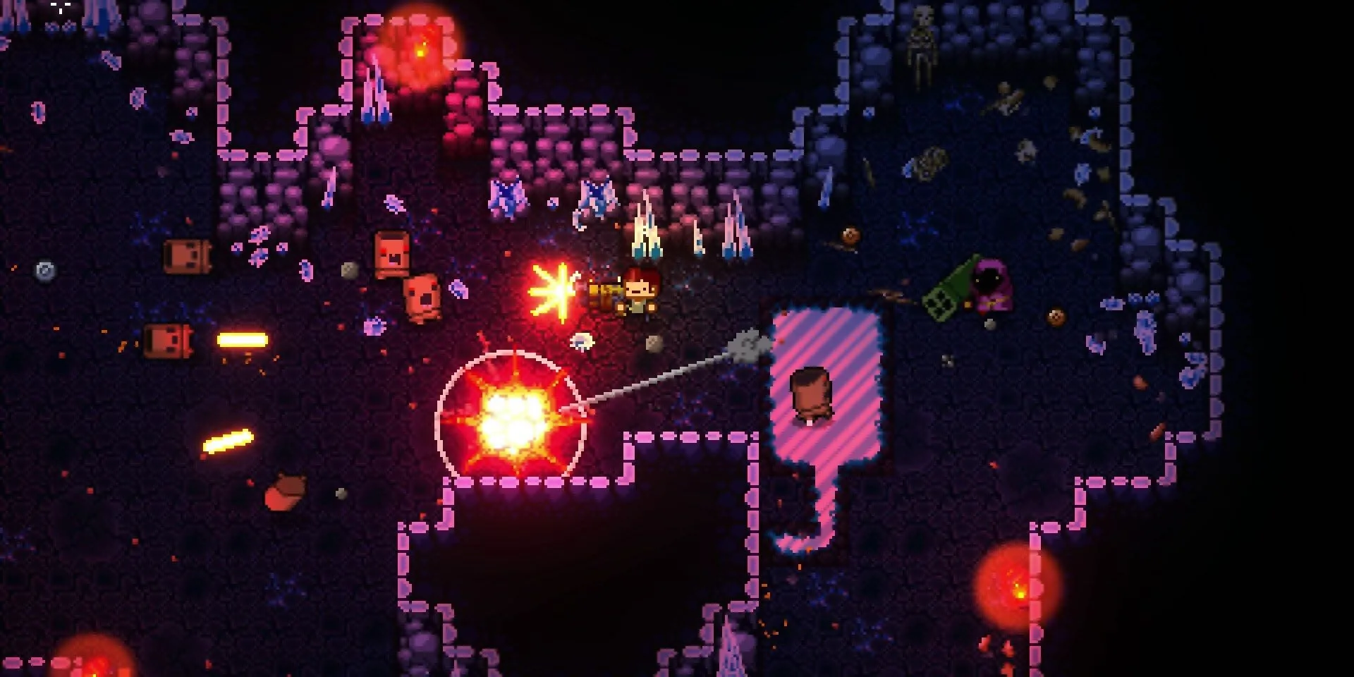 Đấu trùm với kẻ thù trong game bắn súng roguelike Enter the Gungeon