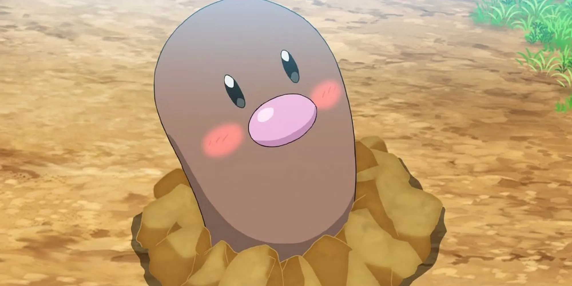 Diglett nhô lên từ mặt đất, vẻ ngoài giống một cục đất hơn là loài chuột chũi được miêu tả trong Pokedex.
