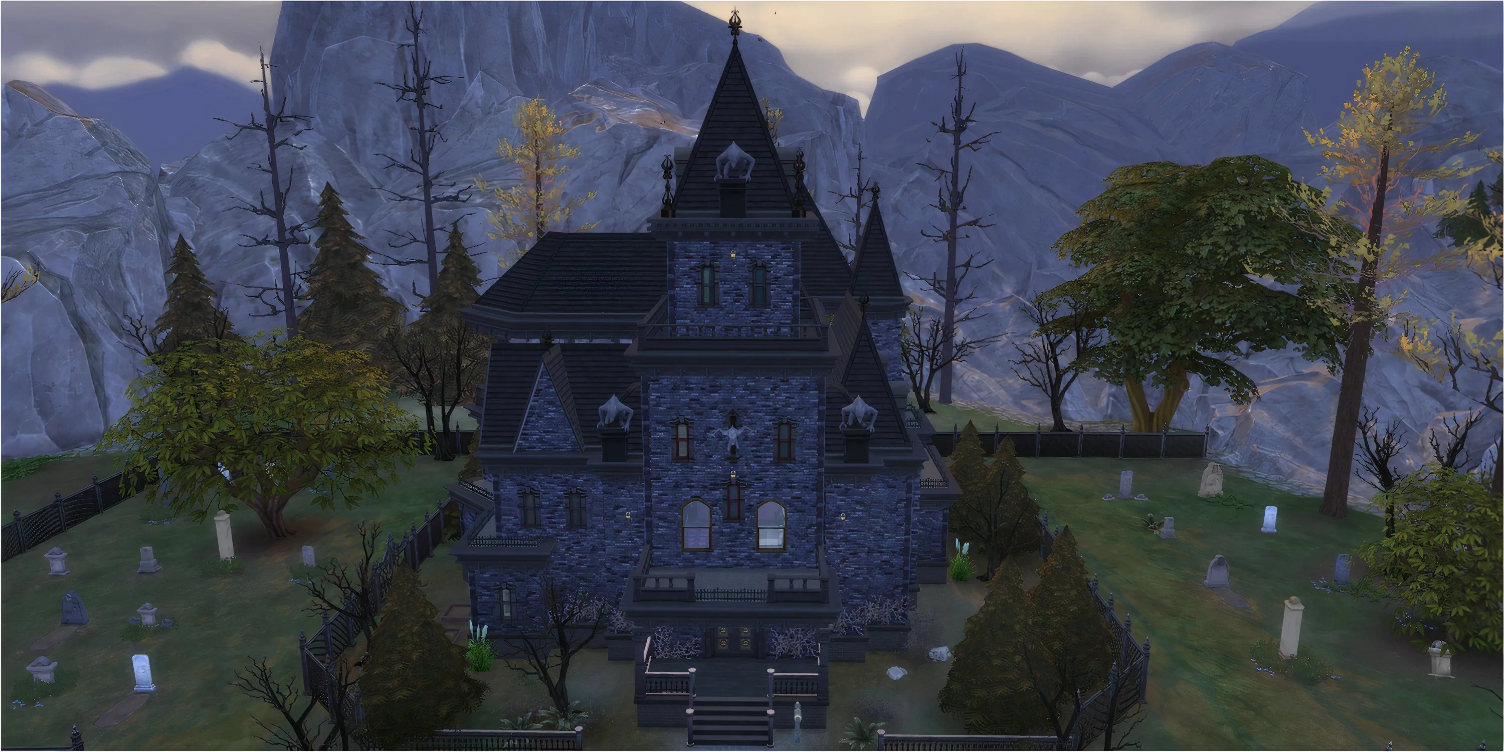 Dinh thự Straud Mansion ma mị ở Forgotten Hollow, biểu tượng của ma cà rồng trong thế giới The Sims 4