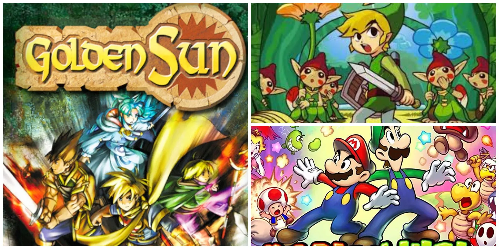 Game Boy Advance Golden Sun Minish Cap Mario and Luigi Superstar Saga