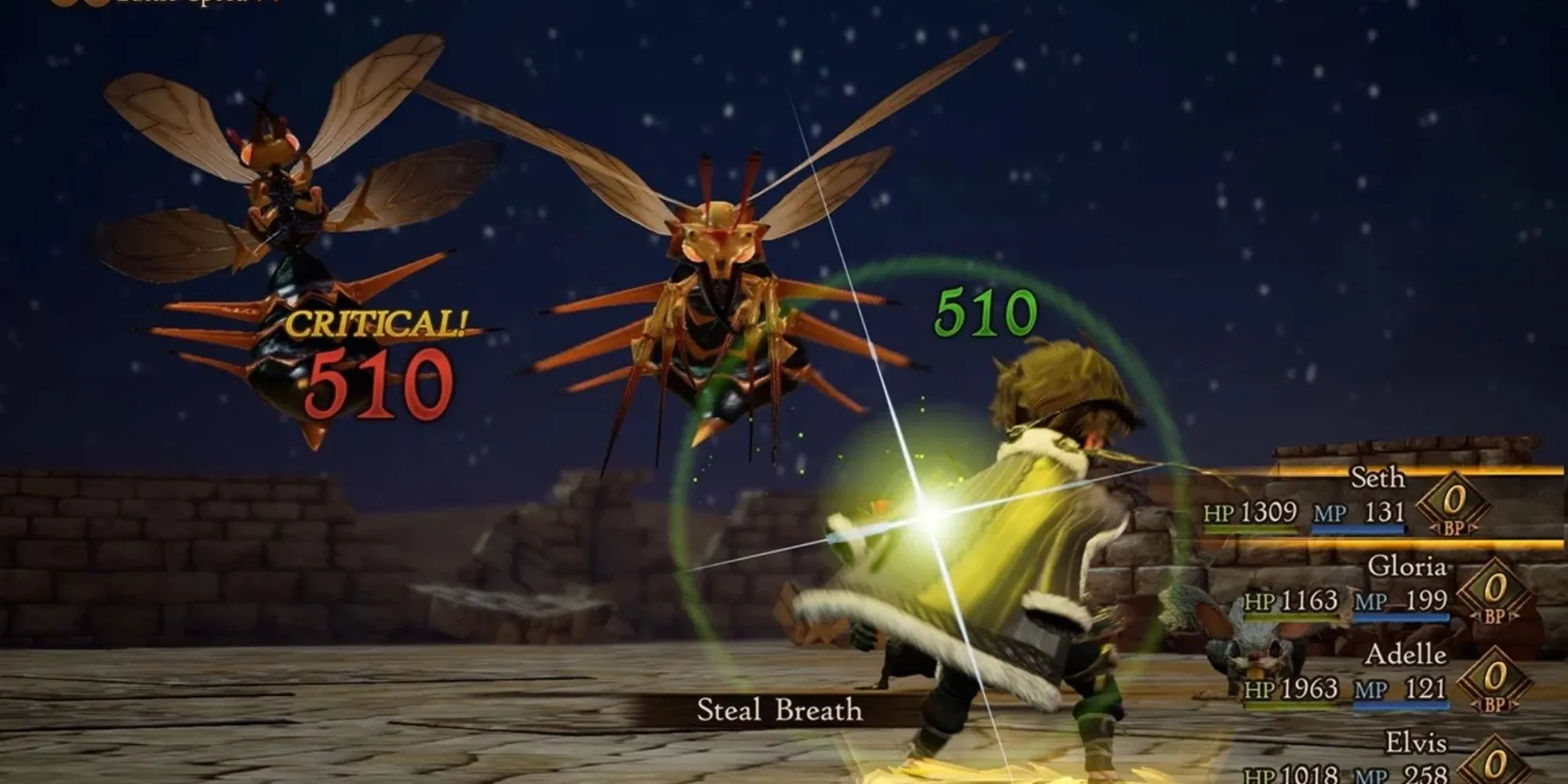 Giao diện chiến đấu theo lượt và đồ họa độc đáo của game Bravely Default II