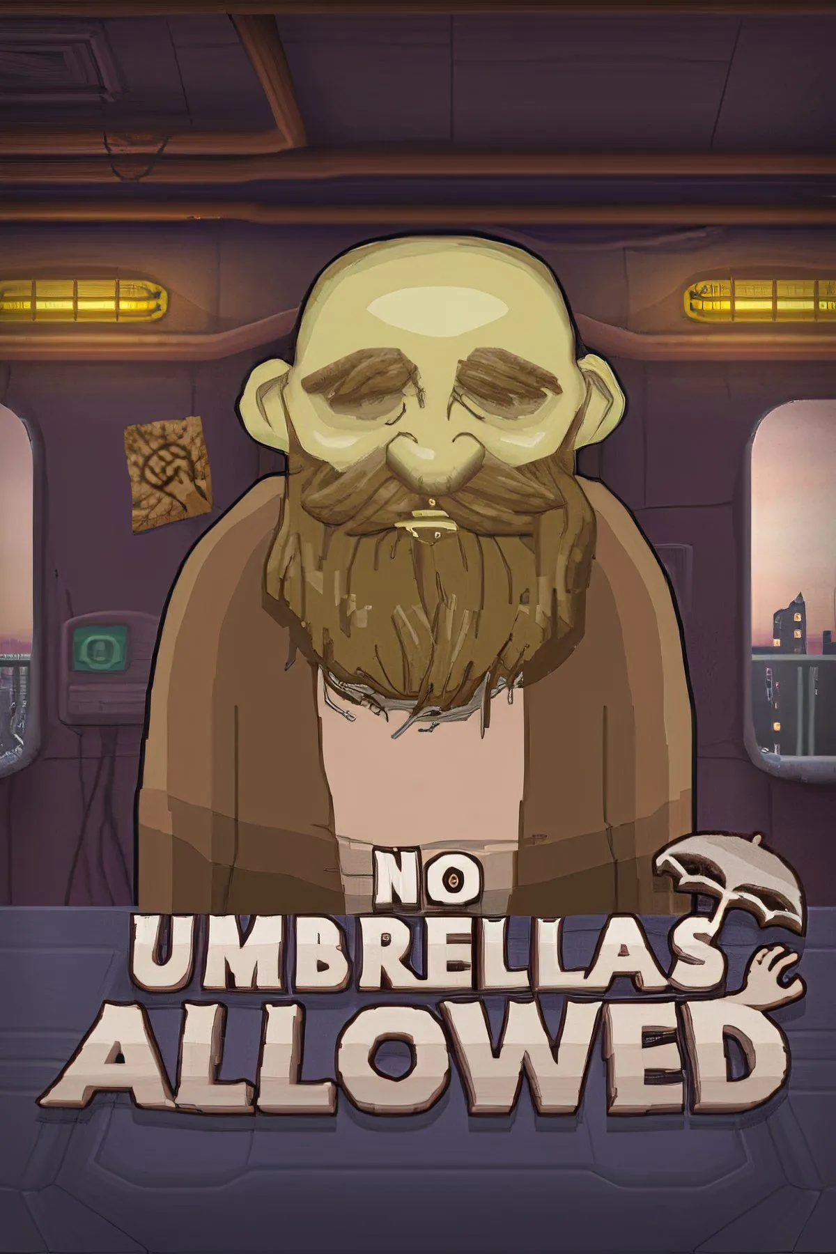 Hình ảnh gameplay của No Umbrellas Allowed với giao diện cửa hàng và nhân vật