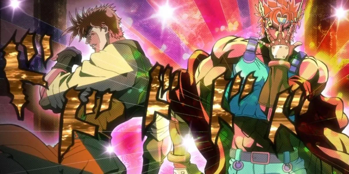 Jonathan Joestar và Caesar Zeppeli trong một khoảnh khắc biểu tượng của JoJo's Bizarre Adventure