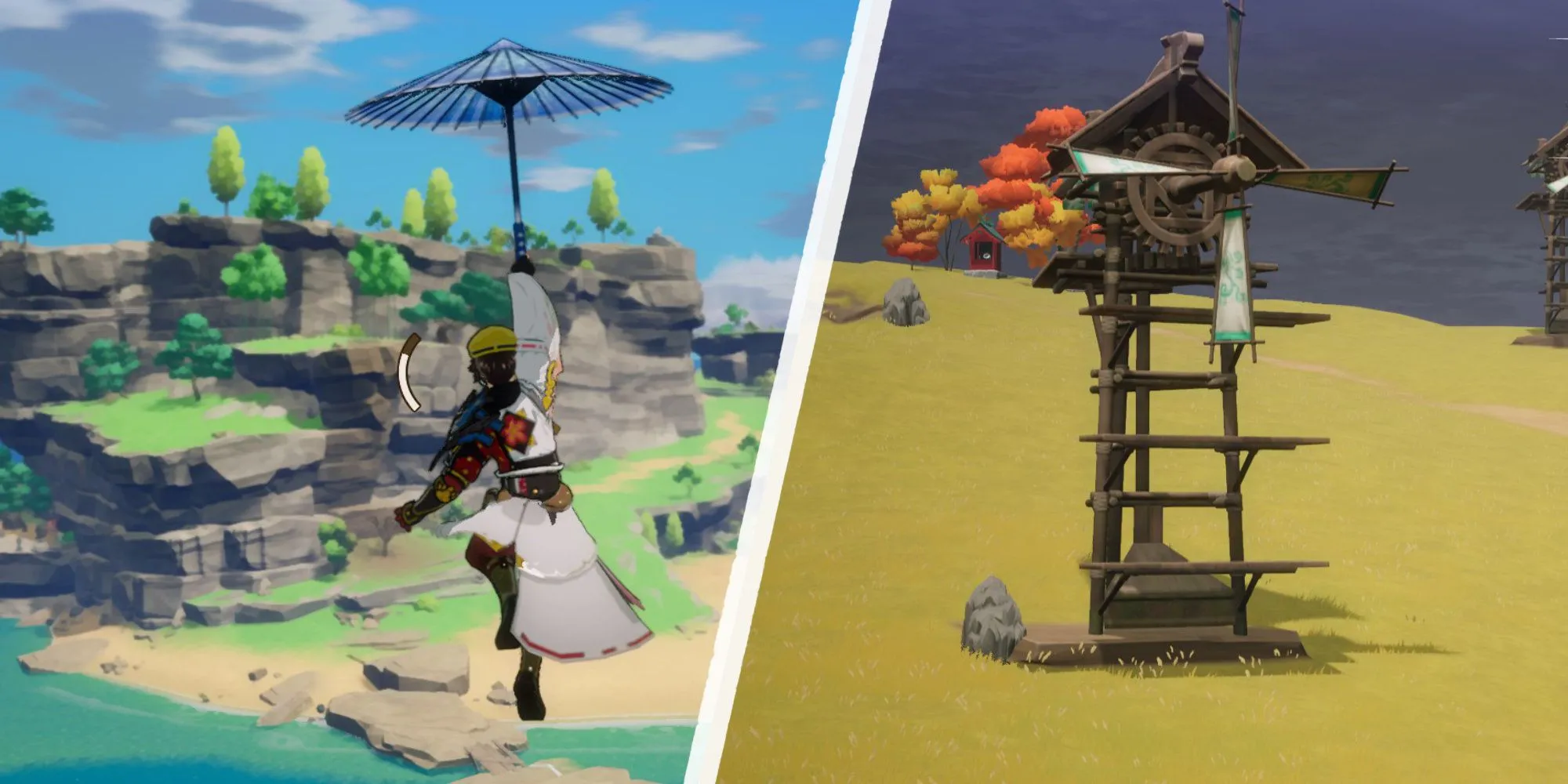 Khám phá Azuma bằng dù và leo trèo trong Rune Factory Guardians of Azuma