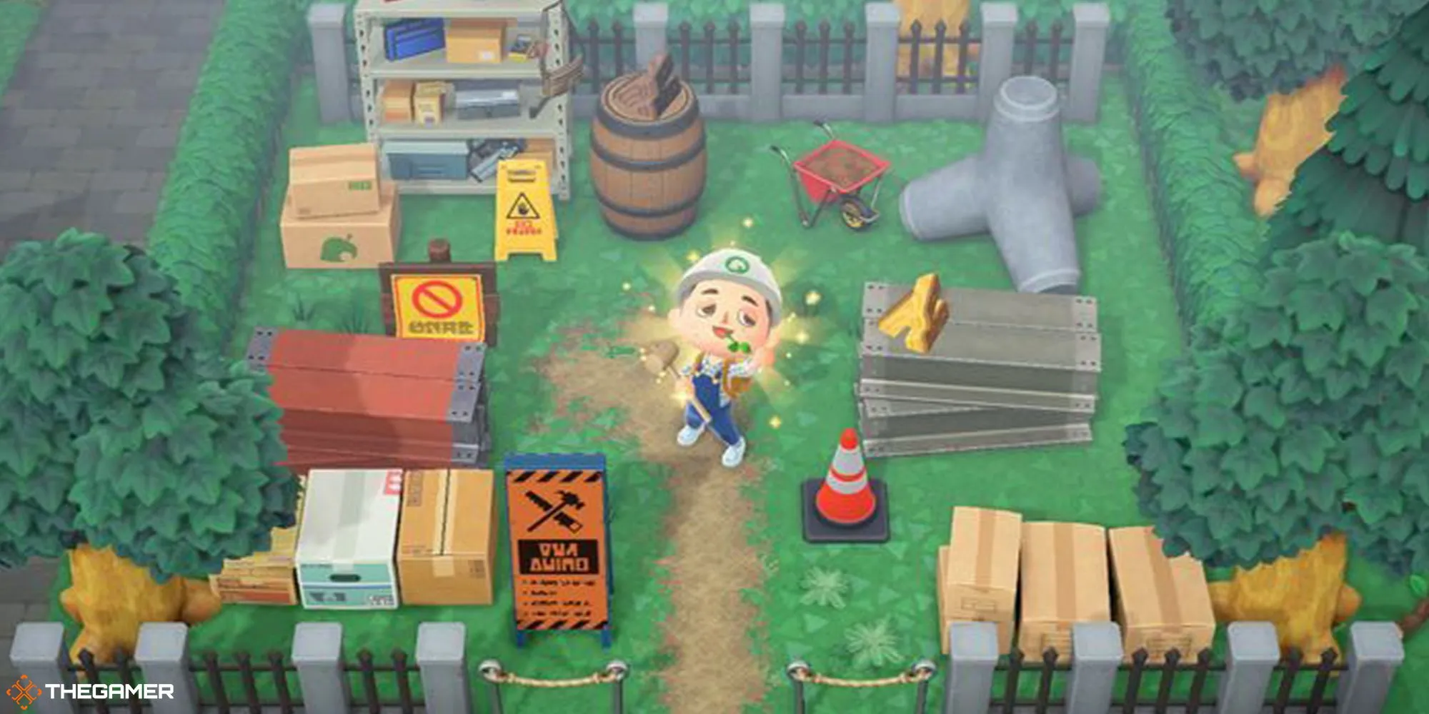 Khu vực xây dựng gần sân bay trong Animal Crossing New Horizons.