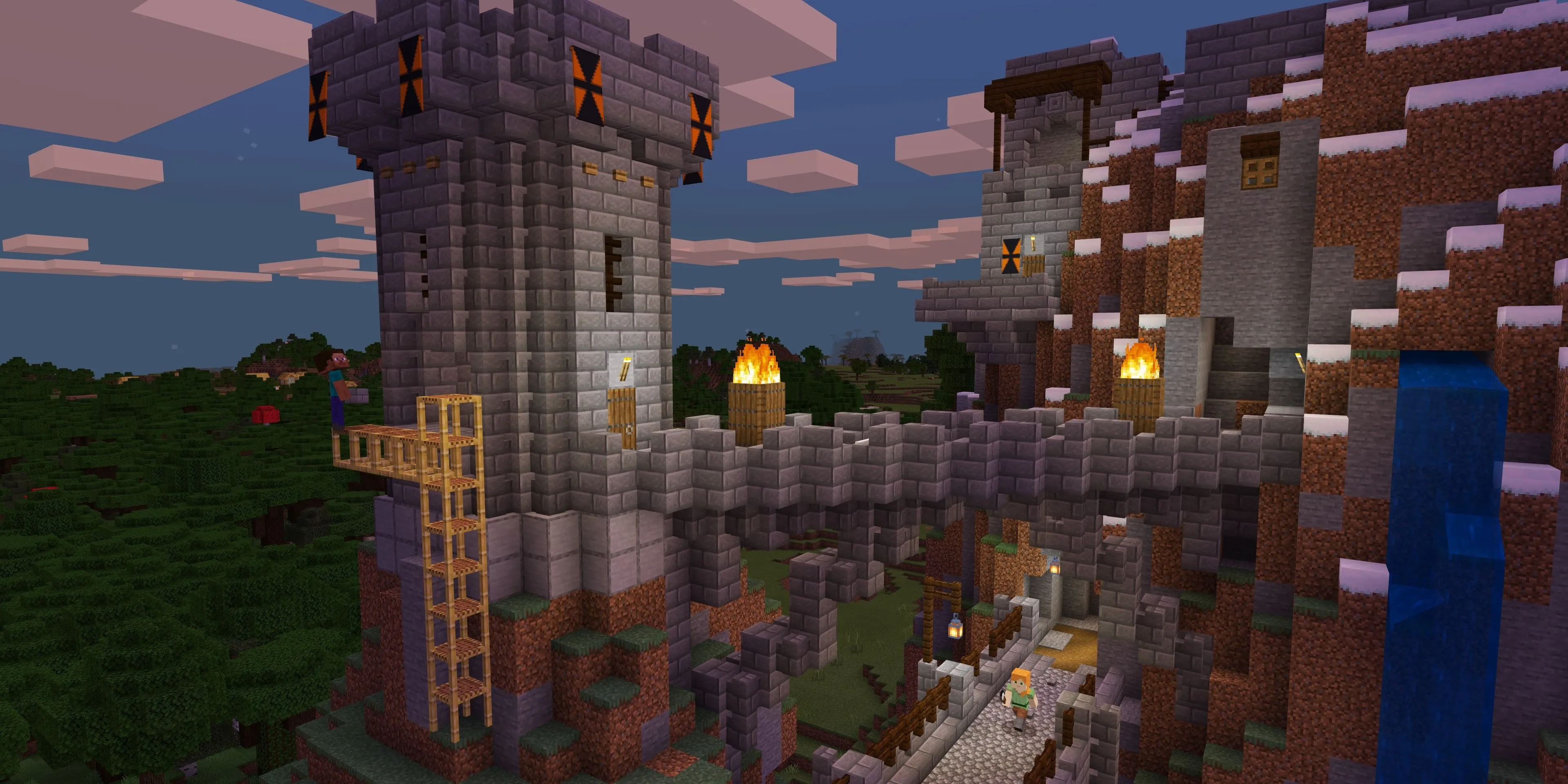 Lâu đài được xây dựng bởi người chơi trong thế giới game Minecraft