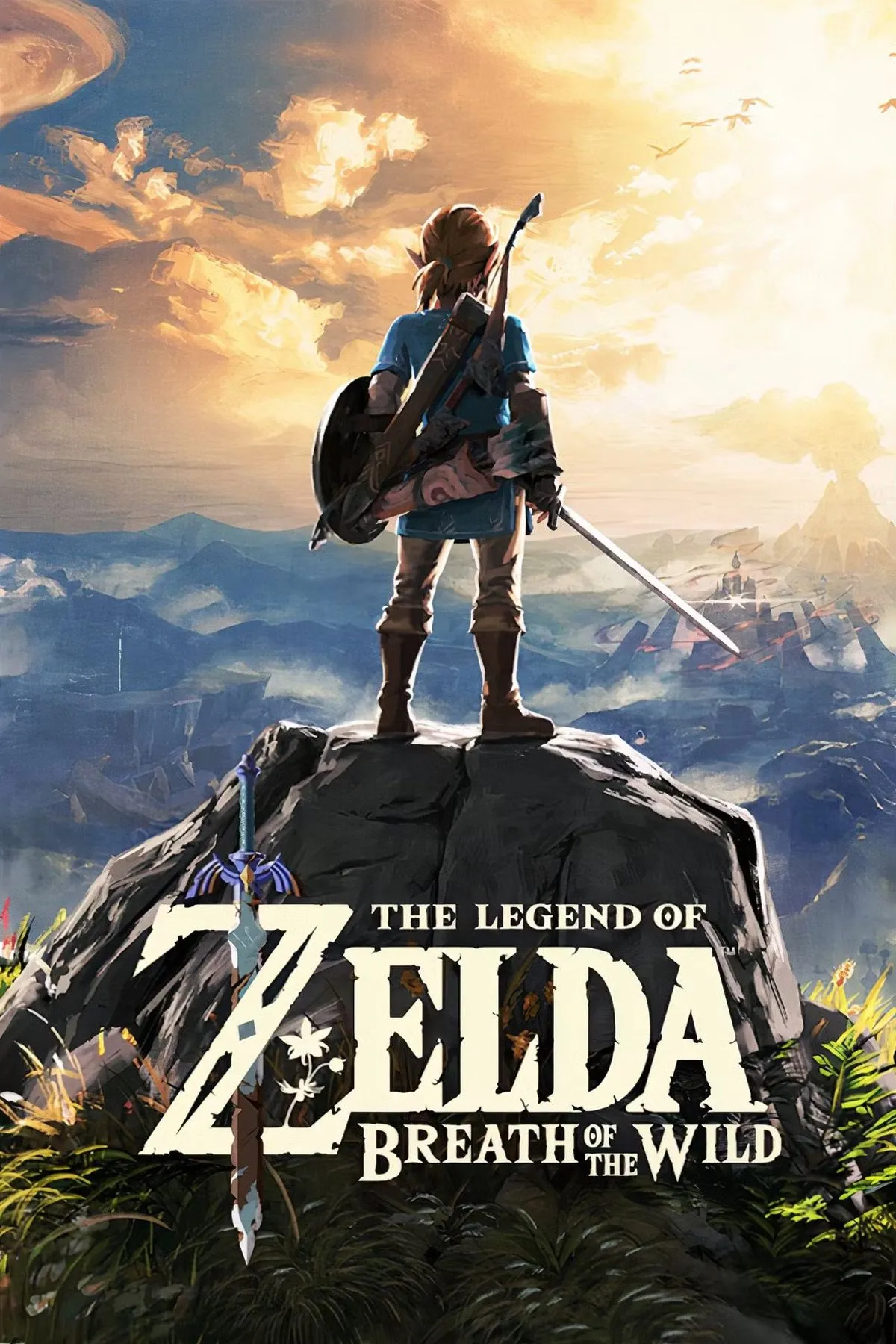 Link đứng trên đỉnh vách đá nhìn ra vịnh trong The Legend of Zelda Breath of the Wild
