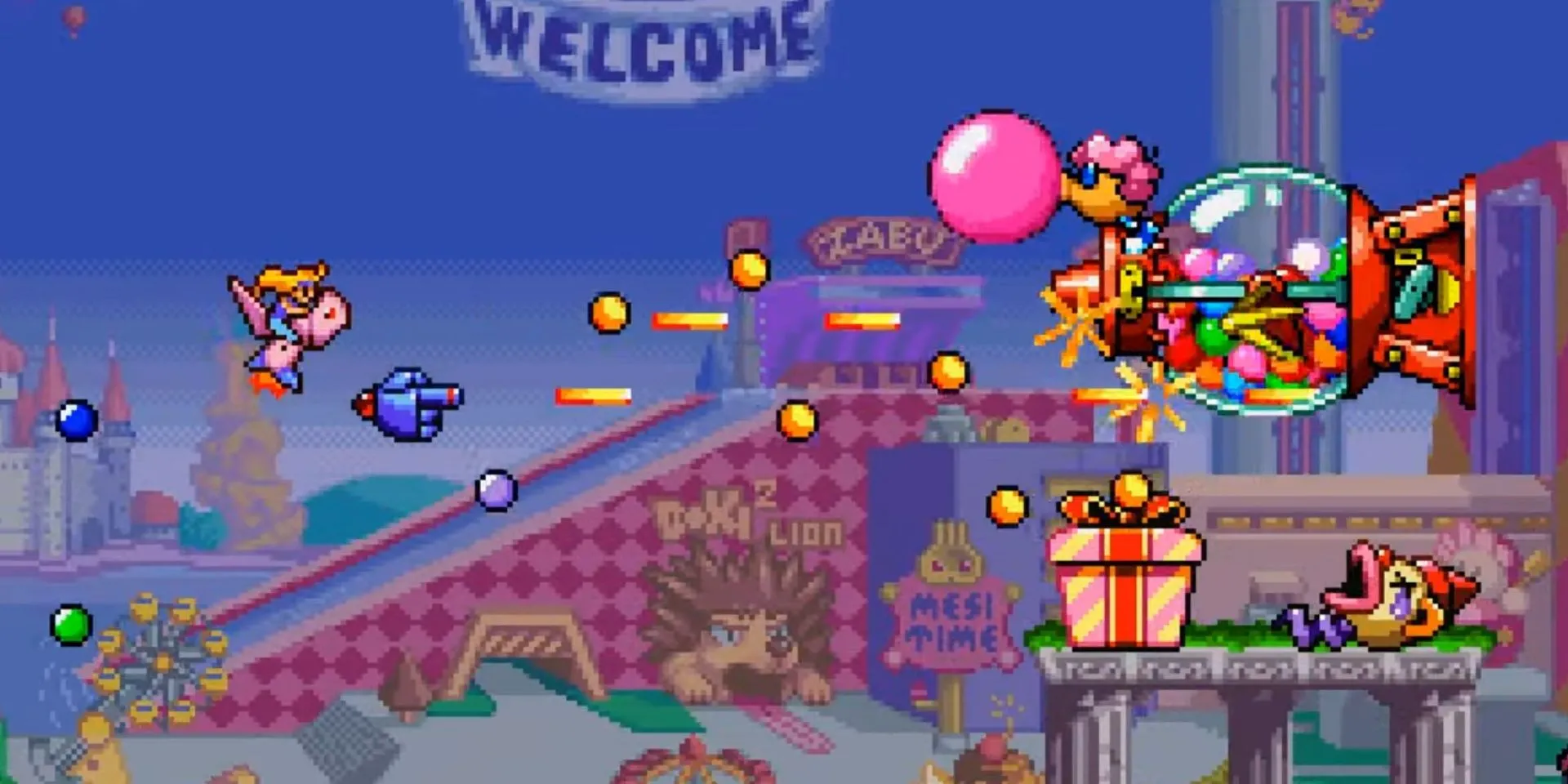 Lối chơi bắn súng cuộn ngang đầy màu sắc của Harmful Park, một game 'cute 'em up' độc đáo trên PlayStation 1