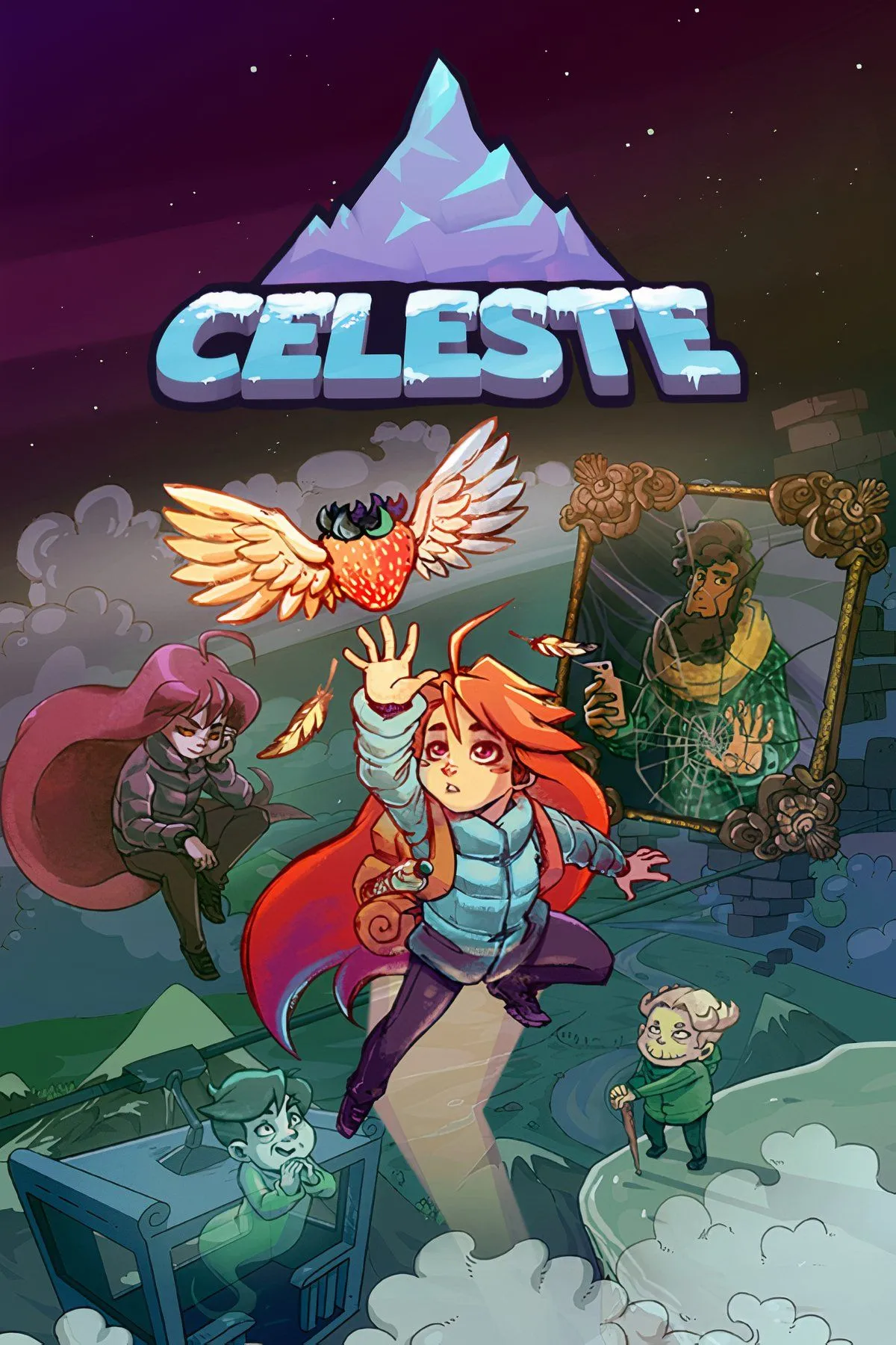 Madeline trên đỉnh núi Celeste trong game Celeste, biểu tượng của sự kiên cường và hành trình vượt qua thử thách