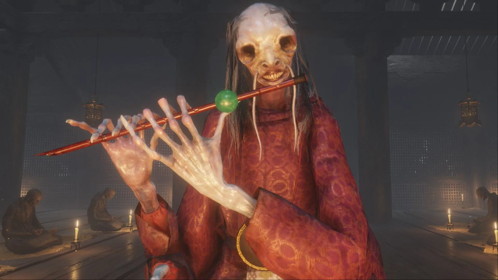 Mist Noble thổi sáo tạo ảo ảnh trong Sekiro Shadows Die Twice, một trong những boss dễ nhất của FromSoftware.