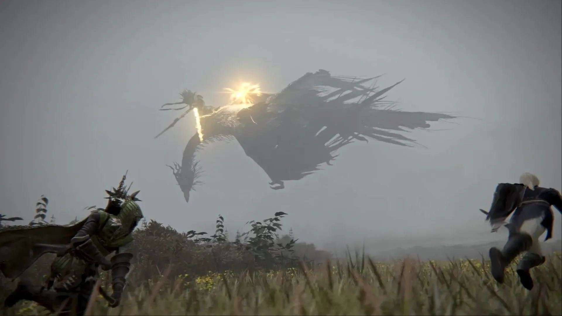 Nameless King cưỡi Stormdrake ném sét trong Elden Ring Nightreign, một phiên bản dễ hơn so với Dark Souls 3.
