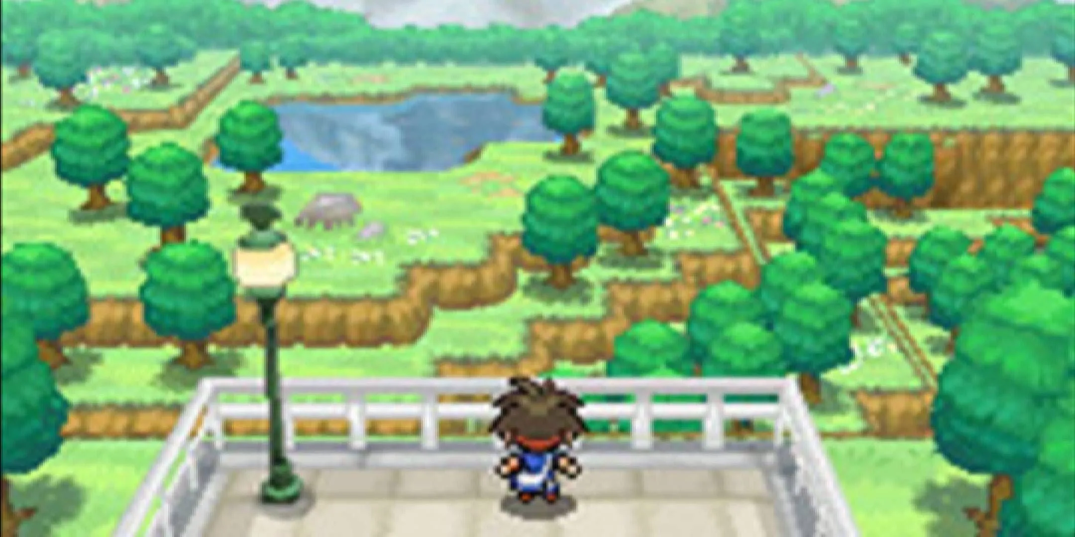Nate nhìn ra thế giới trong Pokemon Black 2.