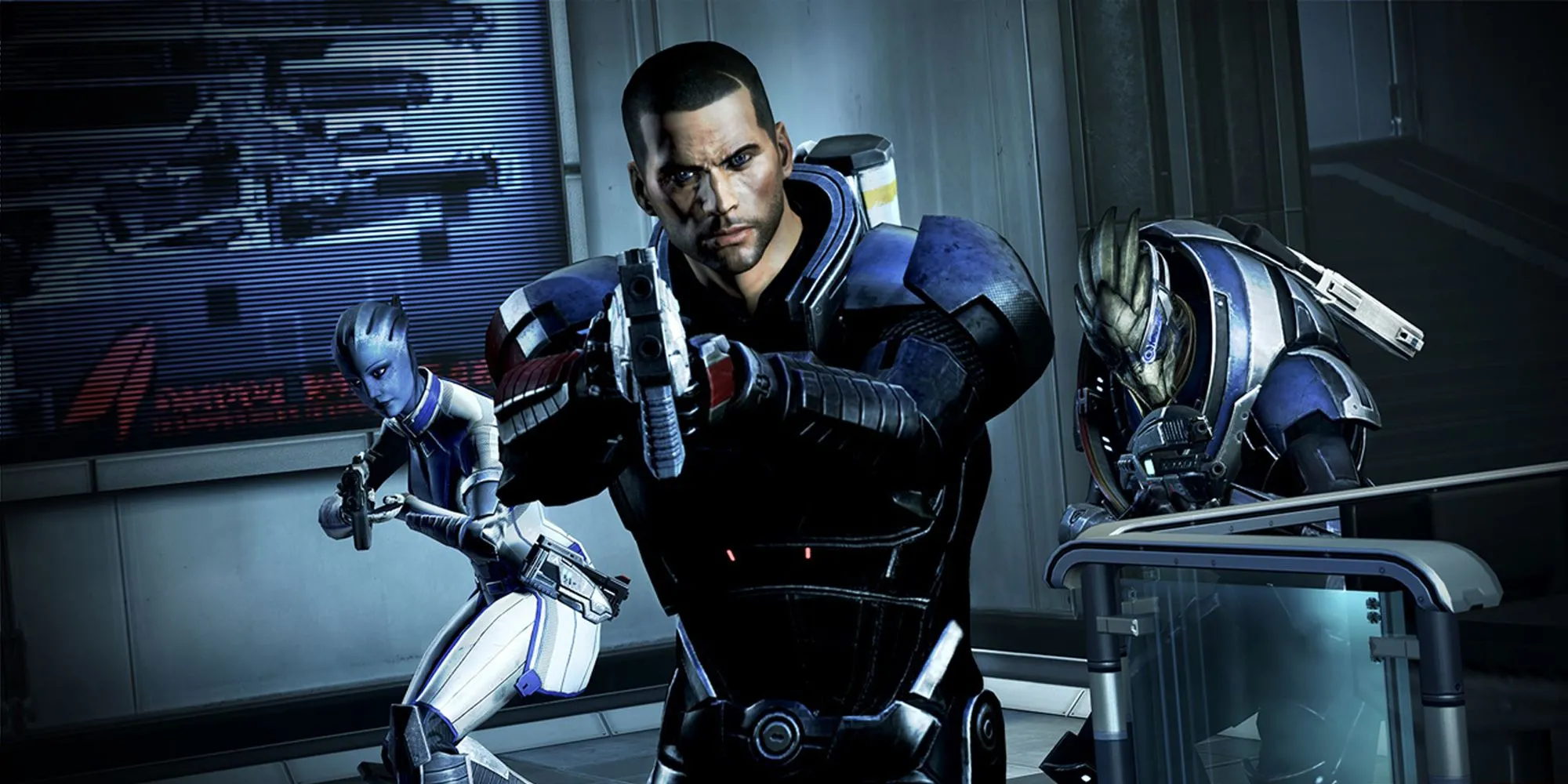Nhân vật Liara và Garrus, đồng đội của Commander Shepard trong Mass Effect 3