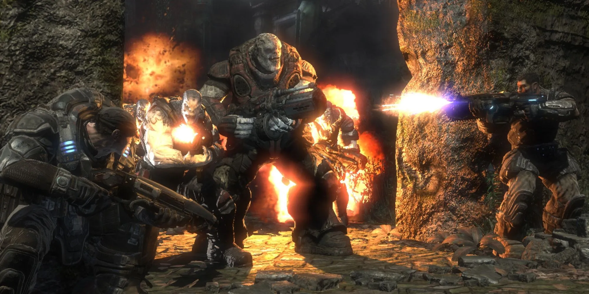 Nhân vật Marcus Fenix với áo giáp chi tiết trong Gears of War
