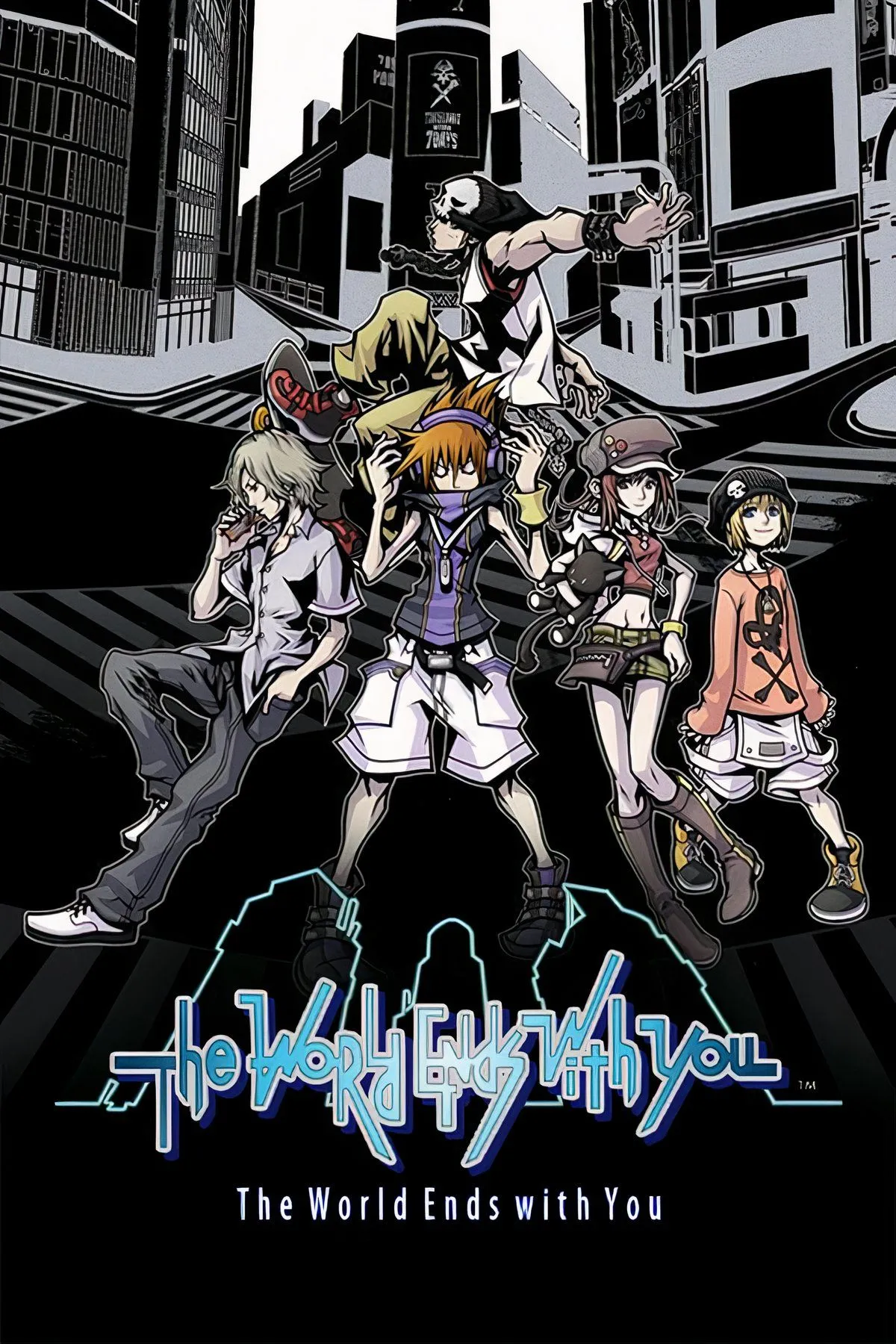 Nhân vật Neku Sakuraba trong The World Ends With You với phong cách nghệ thuật đường phố Shibuya