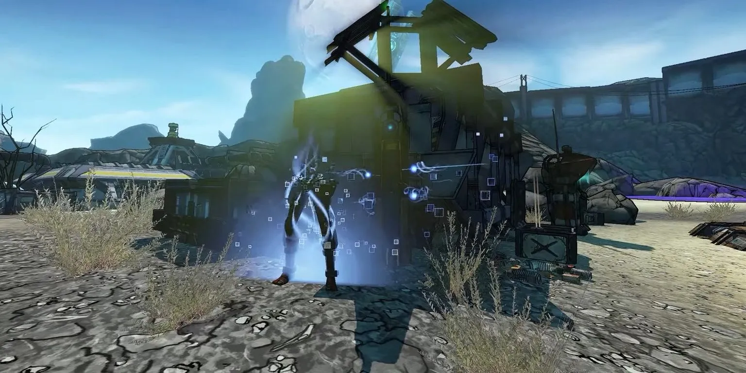 Nhân vật người chơi hồi sinh tại trạm New-U trong game Borderlands 2