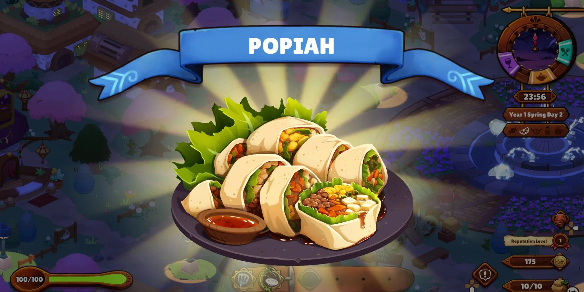 Nhân vật Pop đang làm việc trong nhà bếp của nhà hàng trong game Cuisineer.
