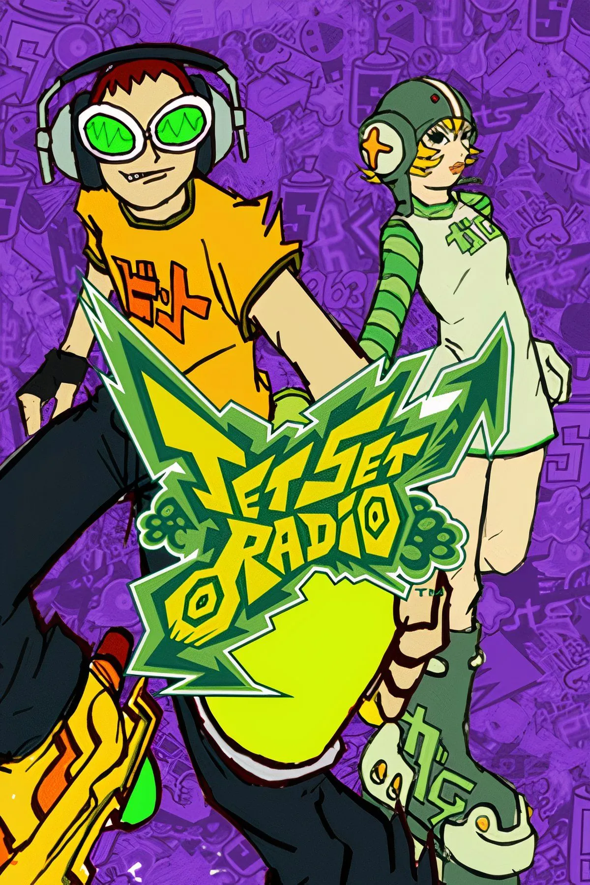 Nhân vật trong Jet Set Radio lướt ván với đồ họa cel-shaded đầy màu sắc