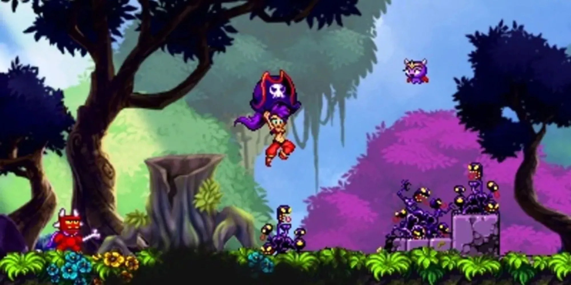 Nữ thần đèn Shantae trong trang phục cướp biển trong game Metroidvania Shantae and the Pirate's Curse