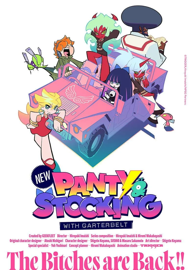 Poster anime New Panty &amp; Stocking with Garterbelt với hai nhân vật chính Panty và Stocking