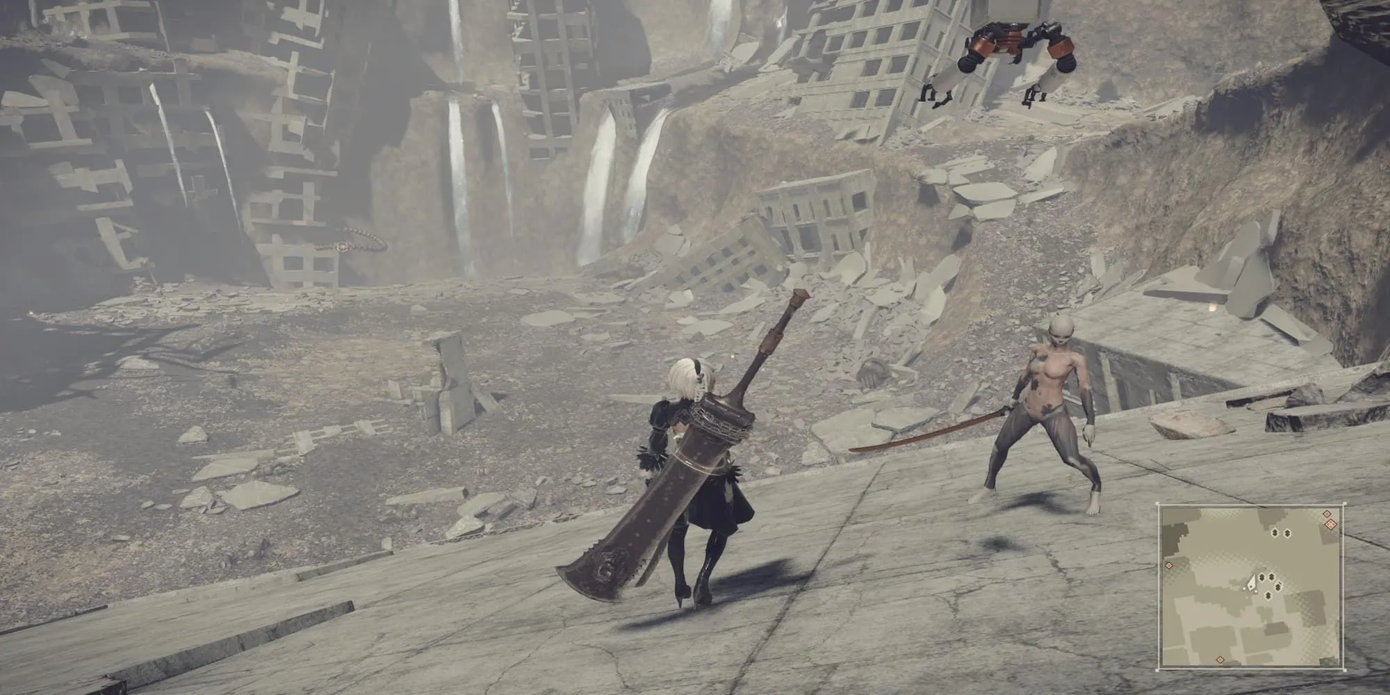 Robot Android 2B trong NieR: Automata đang được sửa chữa