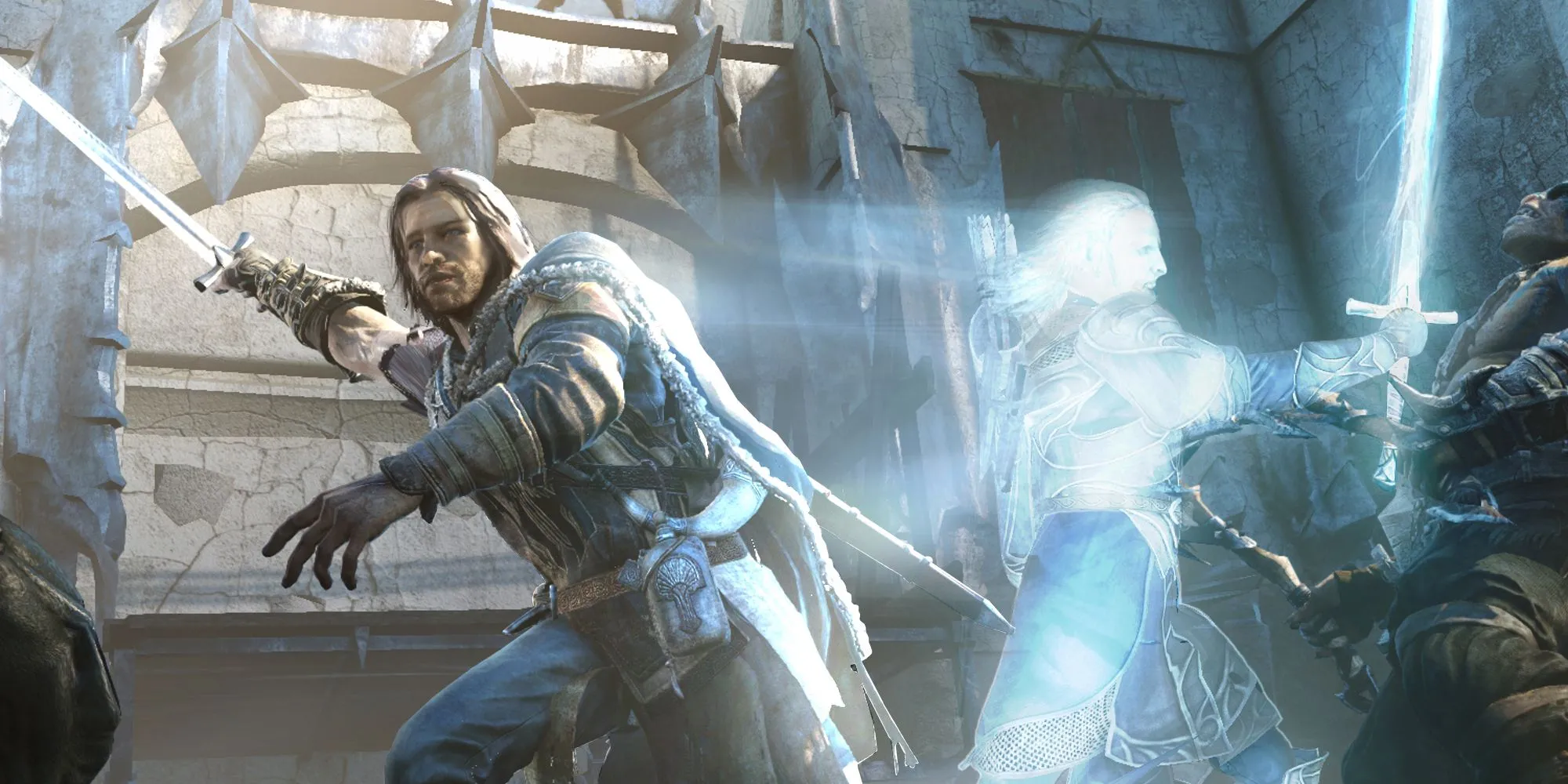 Talion và linh hồn Celebrimbor trong game Middle-Earth Shadow of War