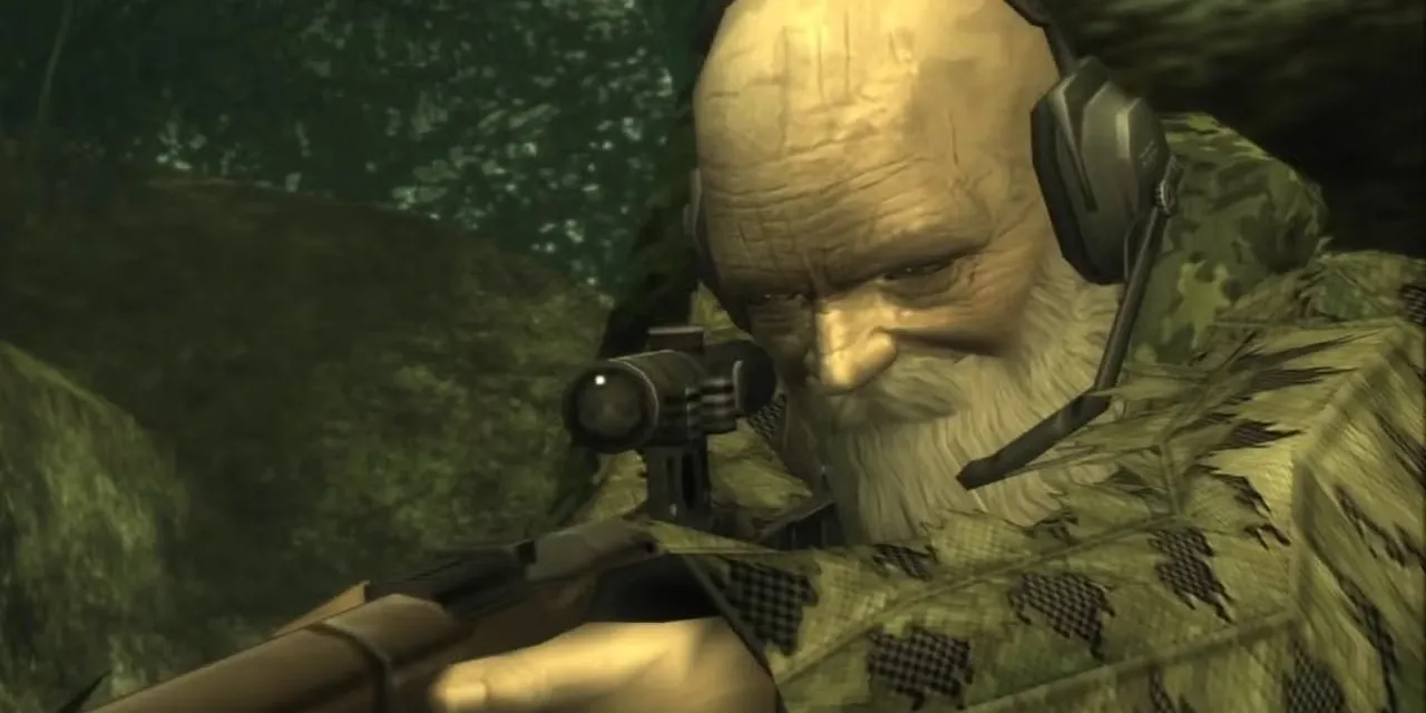 Tay bắn tỉa lão luyện The End trong game hành động lén lút Metal Gear Solid 3